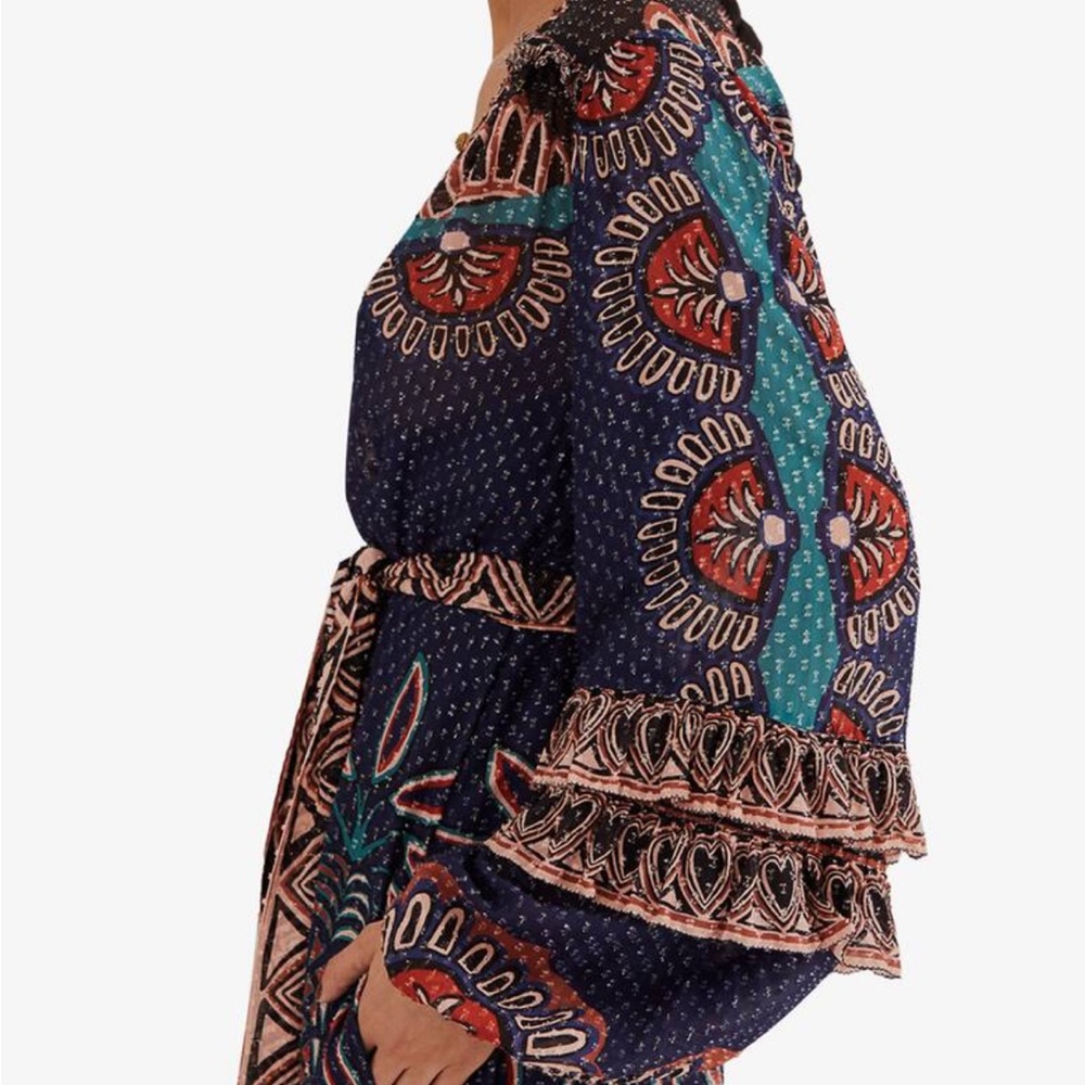 FARM Rio Navy and Coral Long Sleeve Dress - Picture 8 of 10